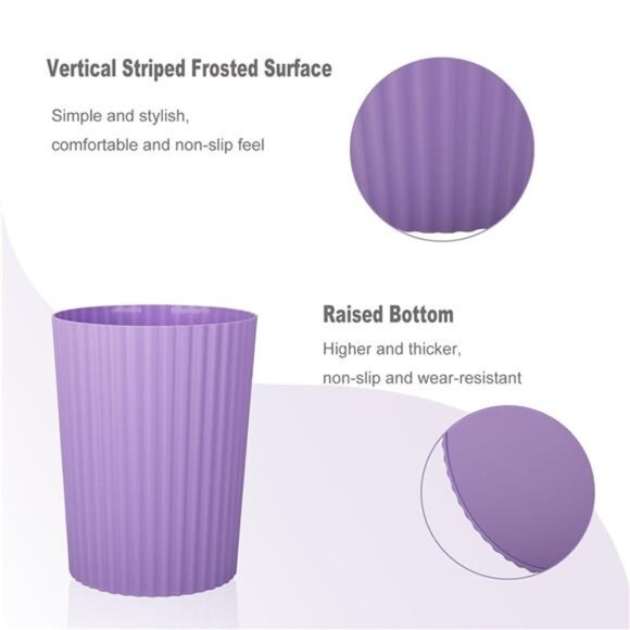 Small Trash Can Plastic Wastebasket Round Garbage Container Bin for Bathroom - Picture 5 of 7